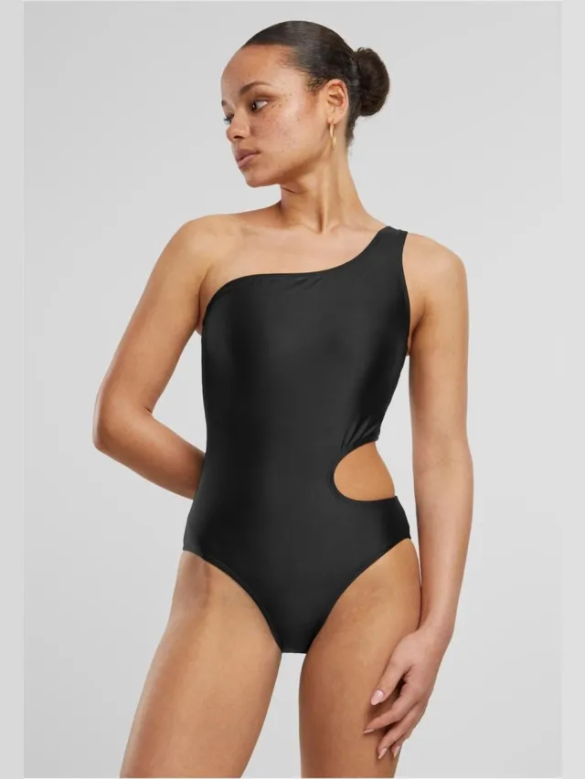 Urban Classics Asymmetric Cut Out Badpak - XS - Zwart