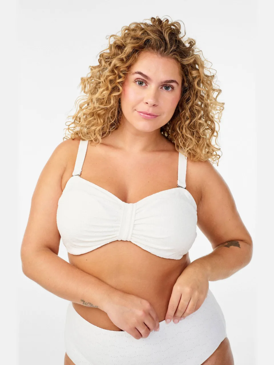Zizzi Salina bandeau bikinitop wit, foto 6