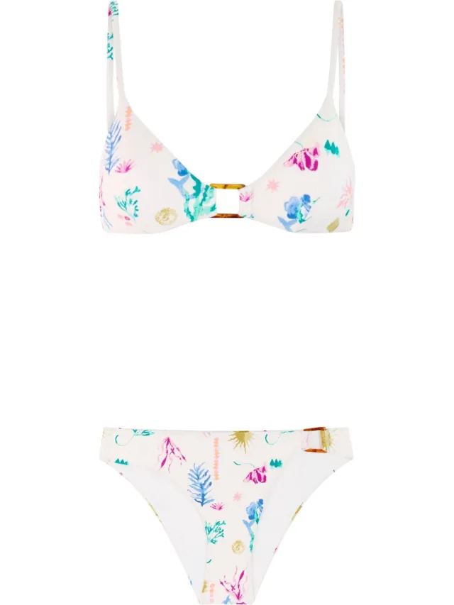 Protest PRTIndes - Bikini set Dames - Koordsluiting - Uitneembare vulling - Normale pasvorm - Medium dekking - Wit Canvas Offwhite