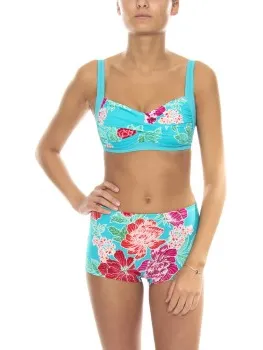 Damella Soft Bra And Hipster bikiniset turquoise bloemenprint Versch.kleure/Patroon