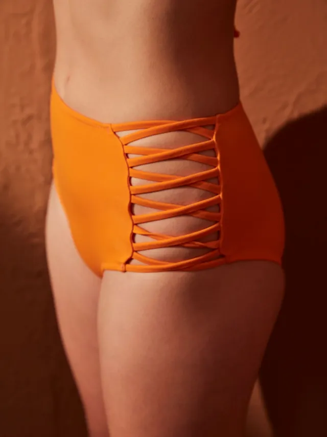 Penti Hoogzwaist Cut-Out Bikini Shorts oranje, foto 2