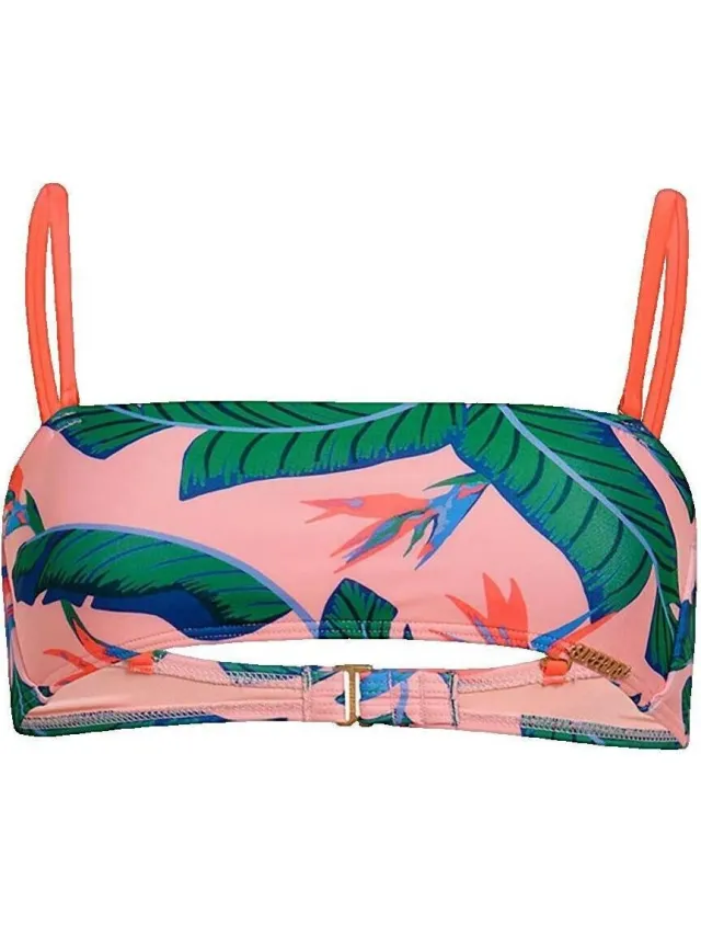 Superdry Bandeau Tropical bikinitop roze