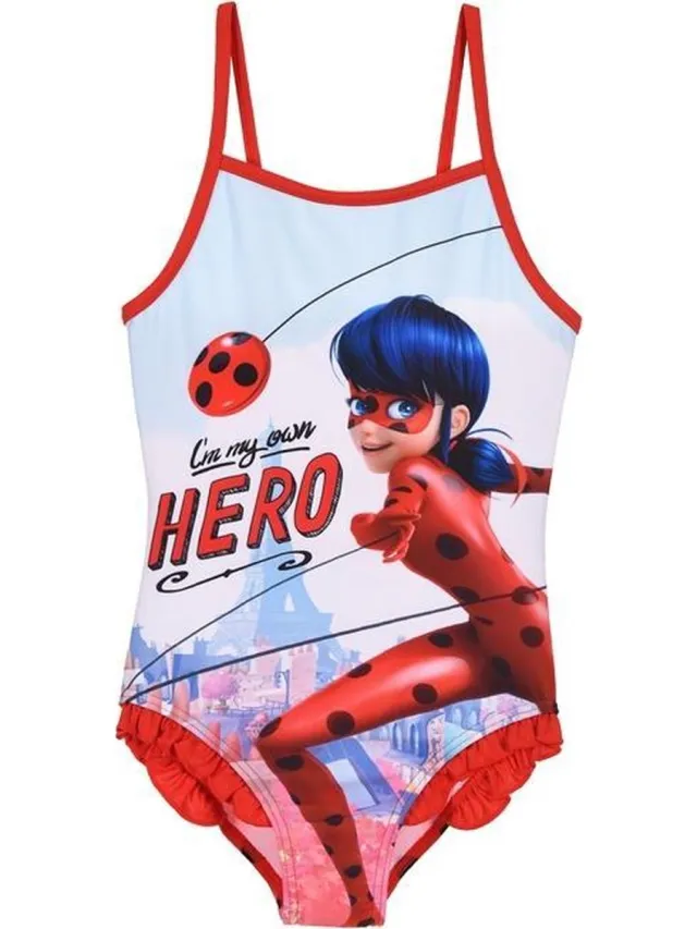 Miraculous Ladybug badpak - zwempak. Maat: 104 cm / 4 jaar rood