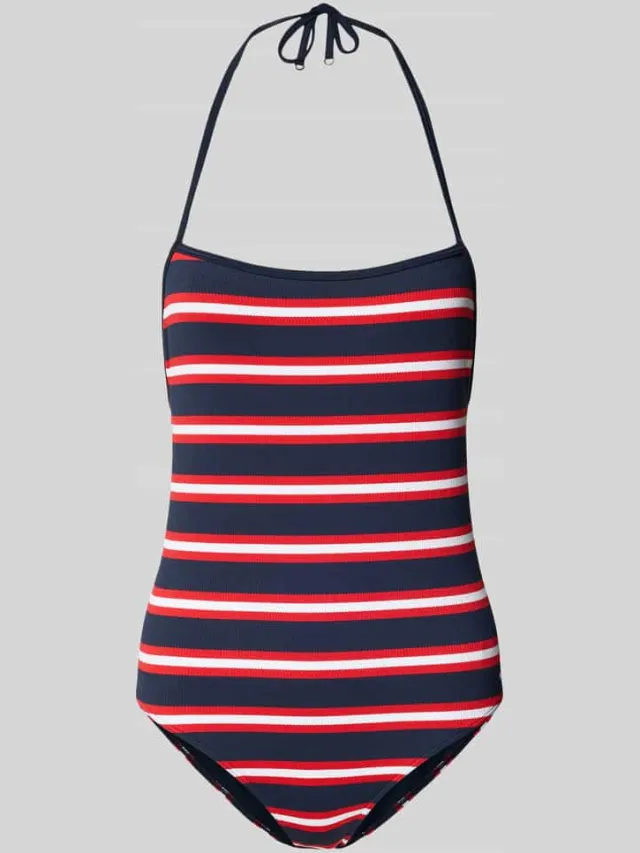 Tommy Hilfiger Badpak met halternek Donkerblauw