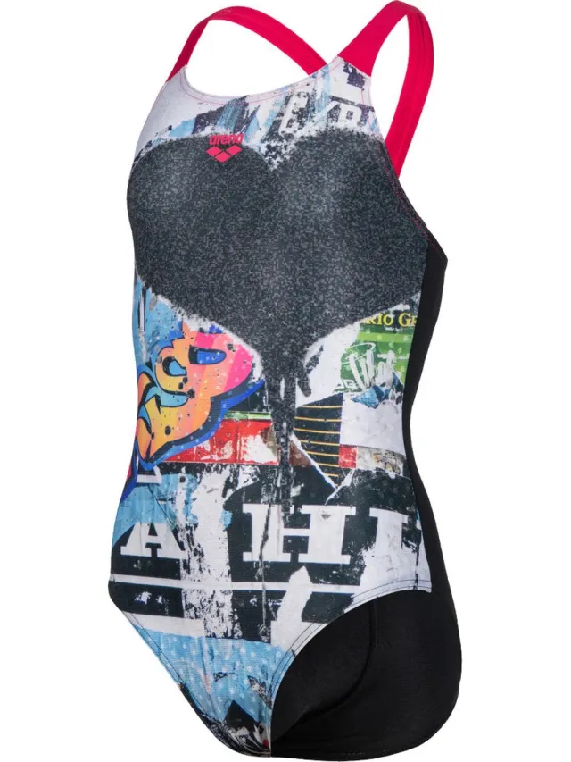 Arena Badpak - G Swimsuit V Back Placement - black-rose - 152