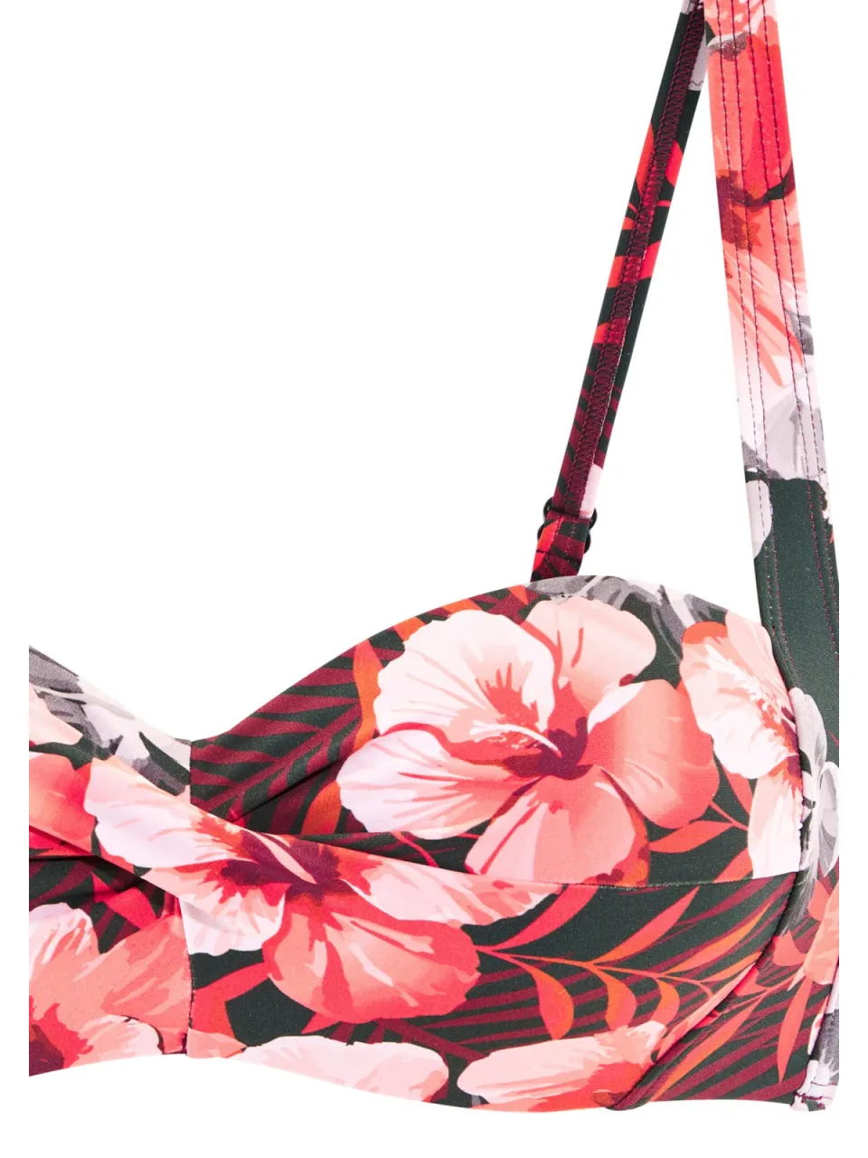 bandeaubikinitop met beugel zwart met bloemenprint, foto 3