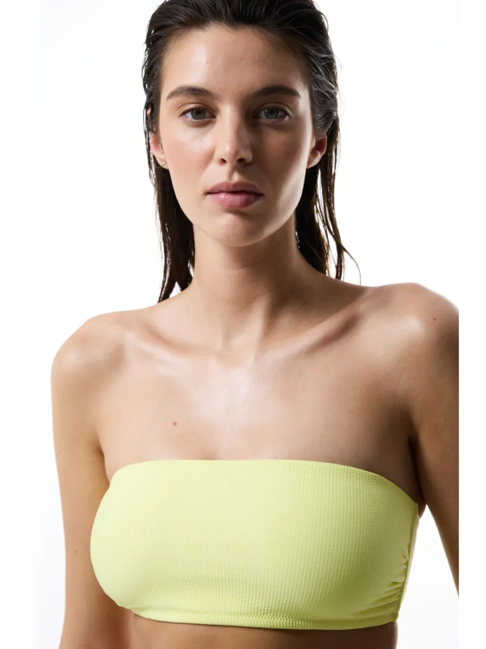 Penti Geribbelde Bandeau Bikini Top geel, foto 2