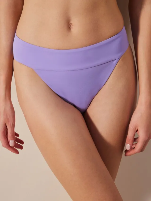 Penti Midde-hoge Taille Bikini Slip met Ceintuur Lila