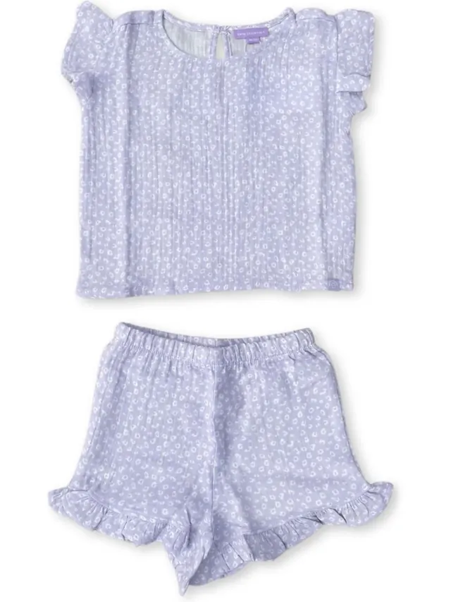 Swim Essentials jumpsuit - 1-6 Jaar- Lila - Luipaardprint - muslin/terry
