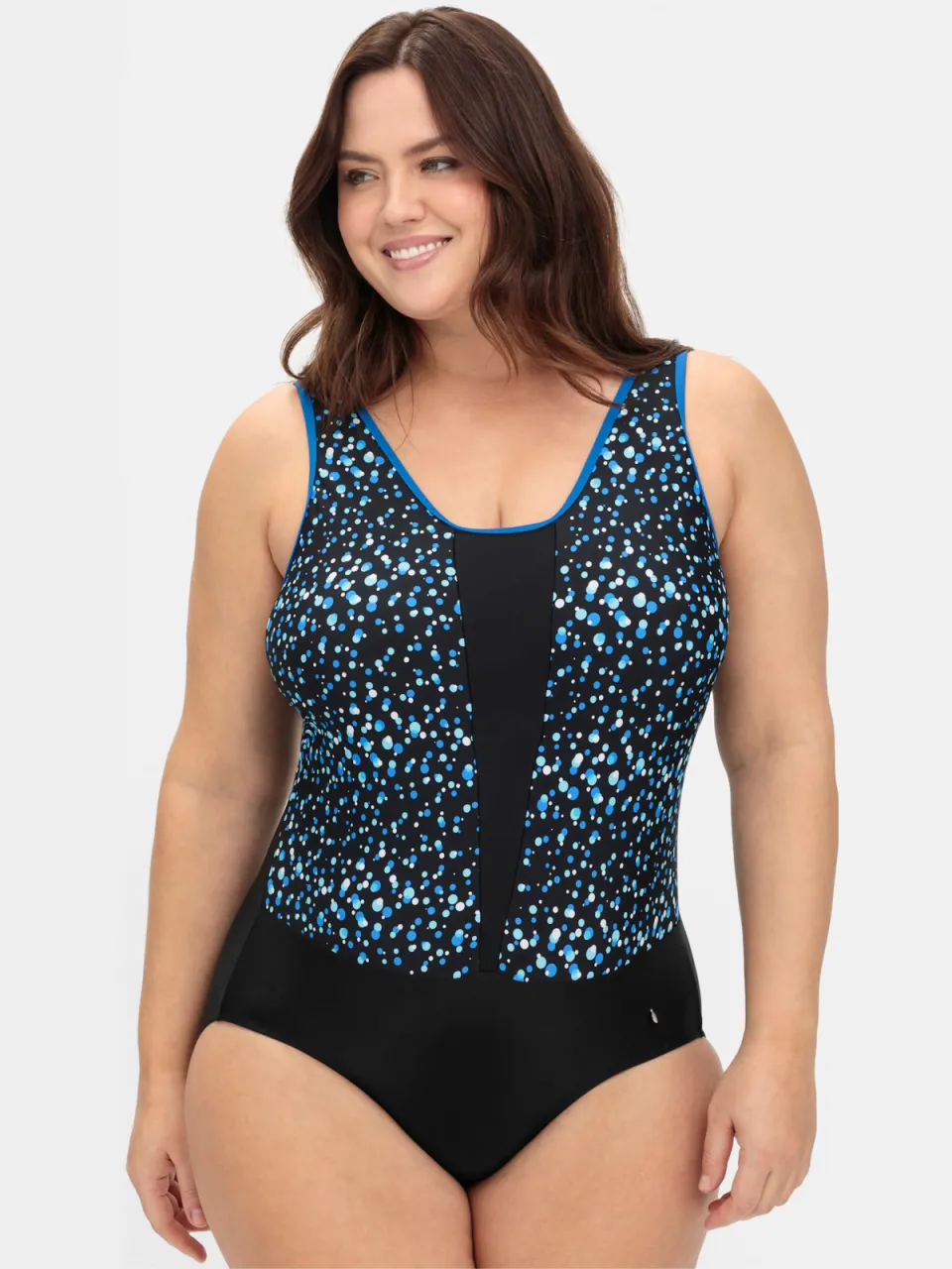 badpak zwart met print zwart geprint