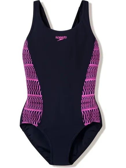 Speedo Women's Placement Muscleback - Badpak, blauw