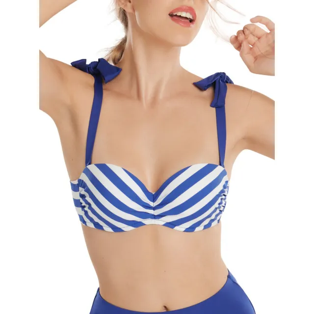 Lisca Rhodes bandeau-bikinitop blauw