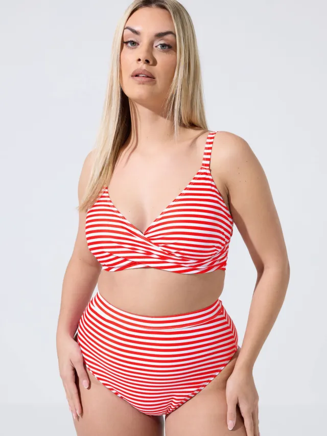 Limited Collection Bikinitop Met Rode Streep Red