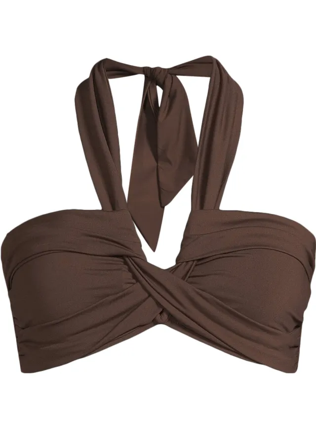 Seafolly bandeau bikinitop donkerbruin, foto 2