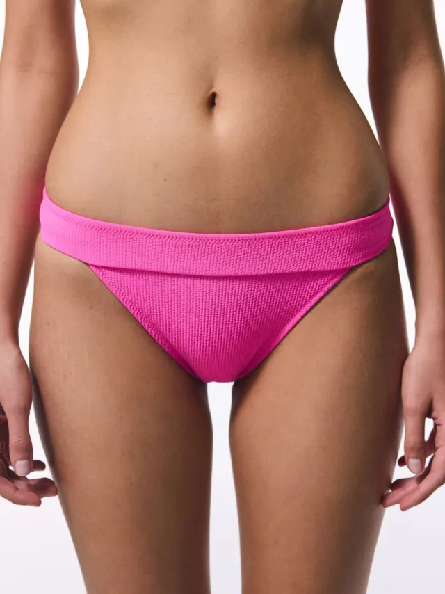 Penti Lage Taille Geribbelde Bikini Onderkant fuchsia, foto 2