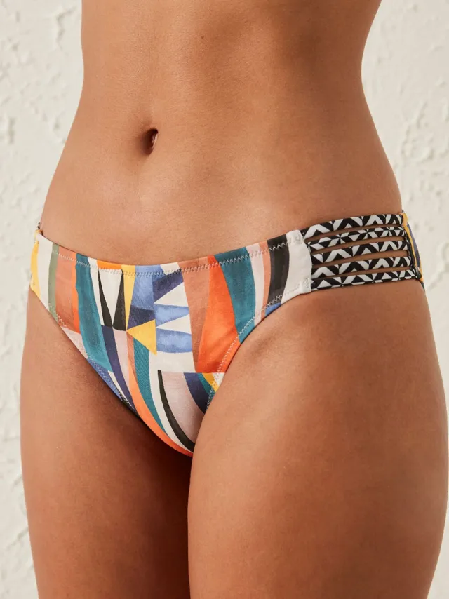 Penti Geometrische Mid-Waist Hipster Bikini Onderkant Veelkleurig