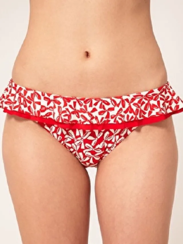 Freya Charleston - bikinislip - Wit/Rood strik print - Maat