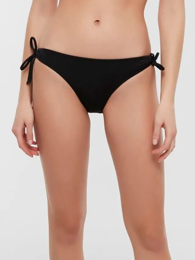 Penti Laag uitgesneden effen jersey bikini onderkant Zwart