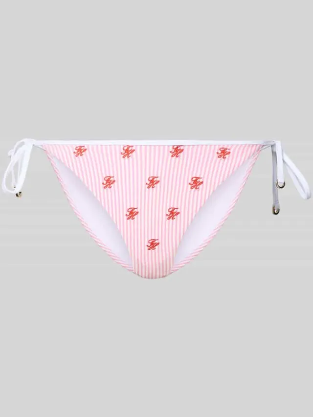 Tommy Hilfiger Bikinibroekje van seersucker met strikbandjes Roze