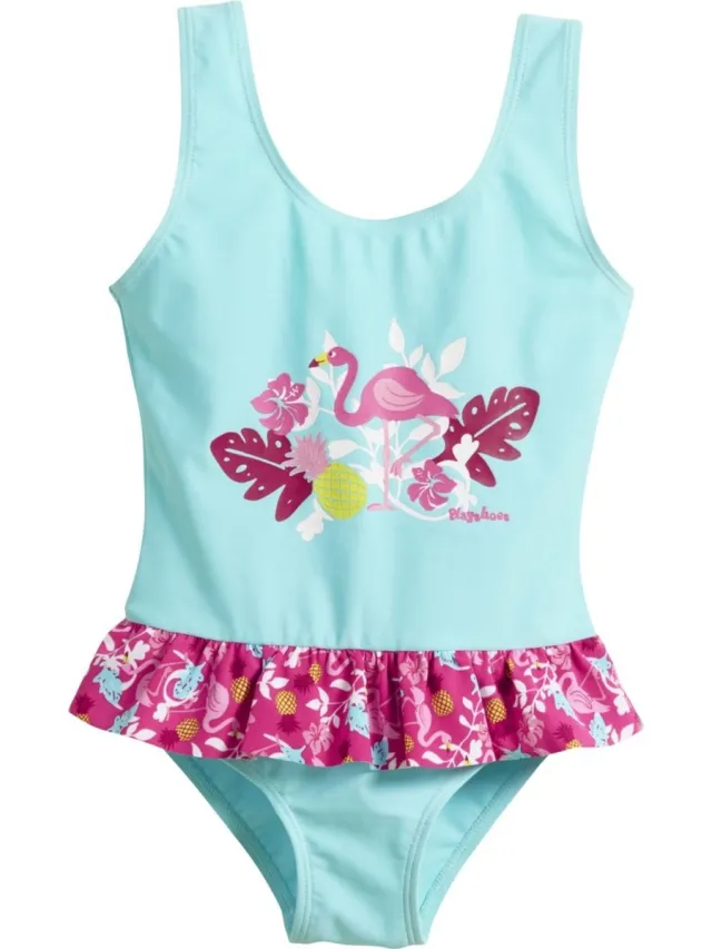 Playshoes Badpak - Flamingo's - Kleding maten in cm UV (shirts, badkpakjes etc): 134/140 Turquoise