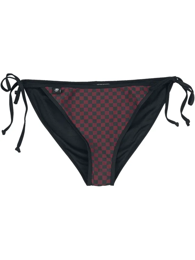 R.E.D. ROCK-ENGINEERED DESIGN Zwart en rood bikinibroekje met schaakbordpatroon - Dames Zwart;Rood