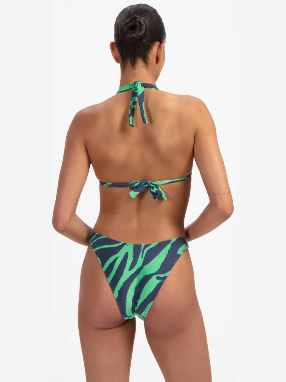 Beachlife high leg bikinibroekje groen/donkerblauw, foto 4