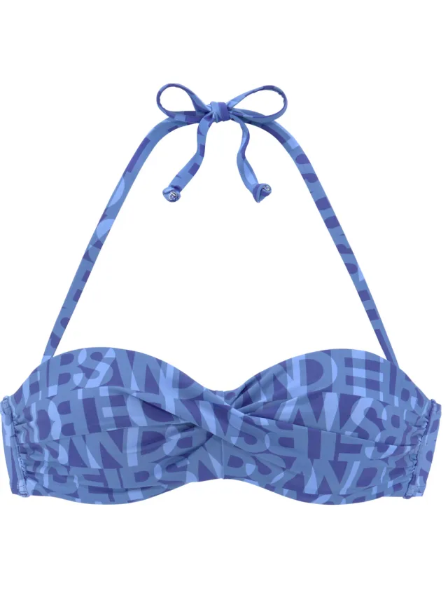 Bandeau bikinitop met beugel blauw, foto 2