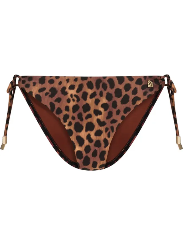 Beachlife Leopard Lover strik bikinibroekje Zwart