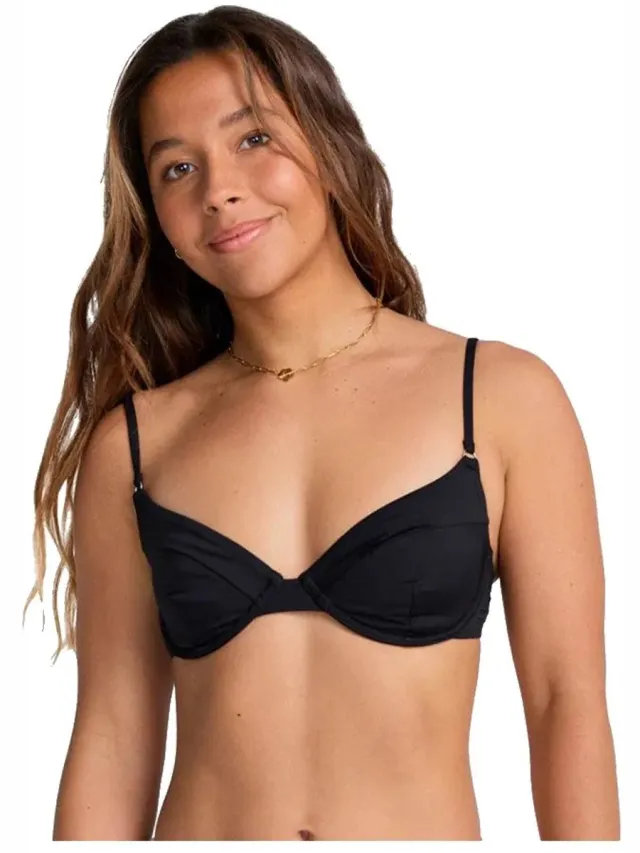 Billabong Sol Searcher Morgan Bikinitop Zwart M Vrouw Black Pebble