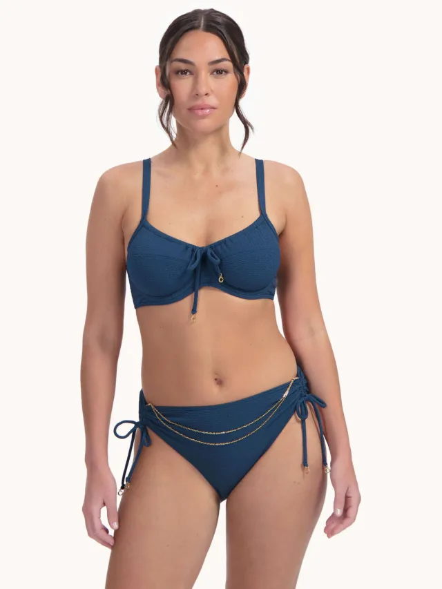Cyell Design bikinibroekje Midnight Waves met kettinkje donkerblauw
