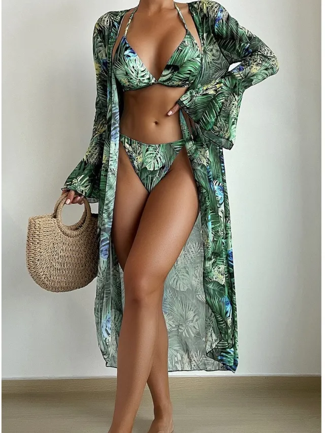 SUNMOOL Bikini Set - 3 Delige Set - Zwemkleding - Groen - Maat :