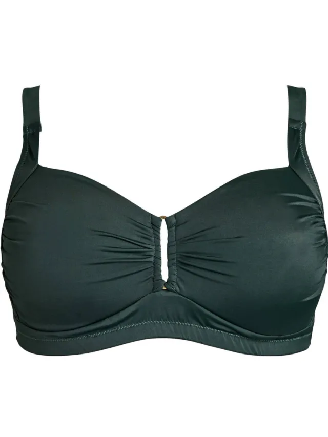 Zizzi STILDE voorgevormde bikinitop donkergroen, foto 2