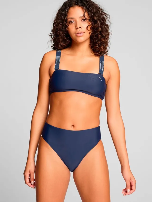 Puma Bikinibroekje High Waist Brief Navy-M Blauw