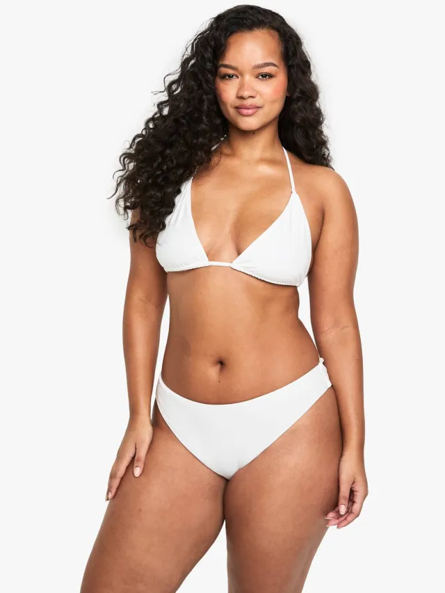 boohoo Dames Plus Swimwear Essentials High Waist Brief Wit