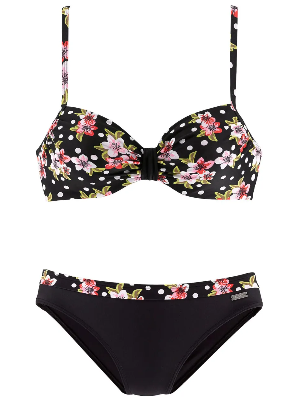 Beugelbikini zwart met print, foto 2