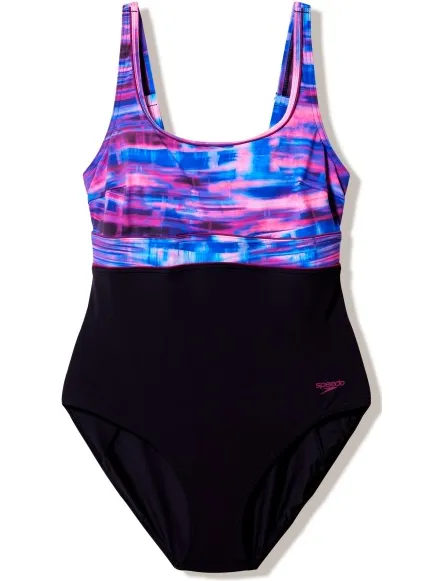 Speedo Print Contour Eclipse badpak zwart