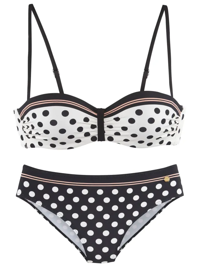 beugelbikini zwart wit gestipt, foto 2