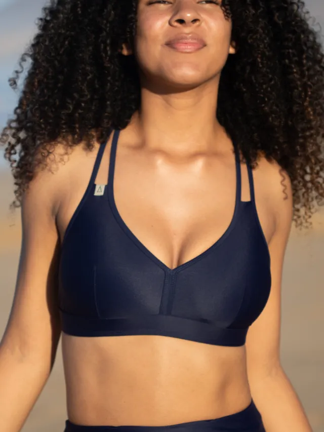 Inaska dames vegan Sport Bikinitop Wild Donkerblauw Extra donkerblauw