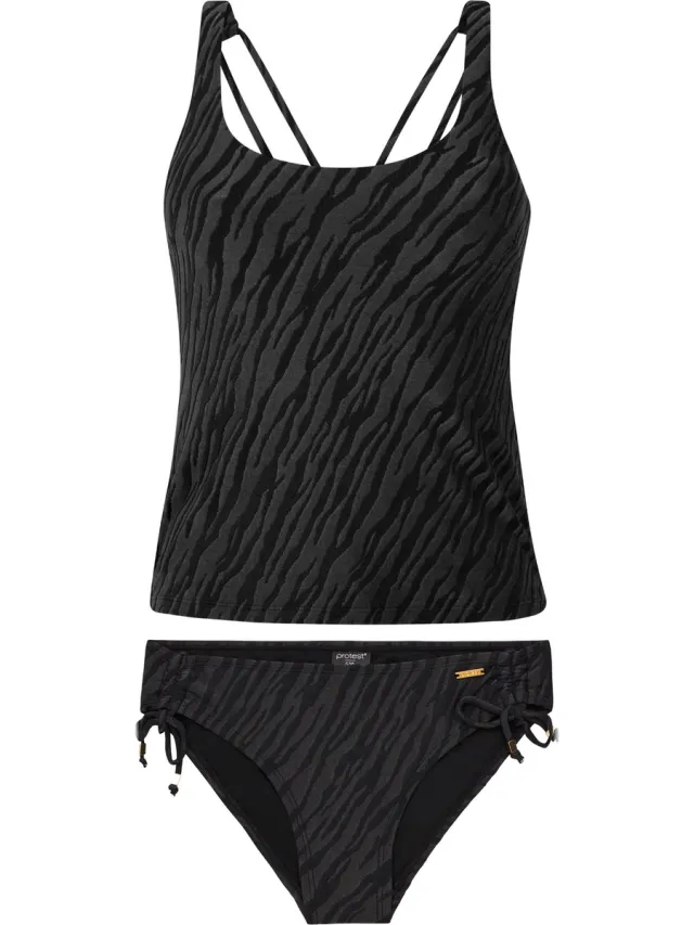 Protest Prtchela – Tankini set Dames – Tijgerprint – Uitneembare vulling true black