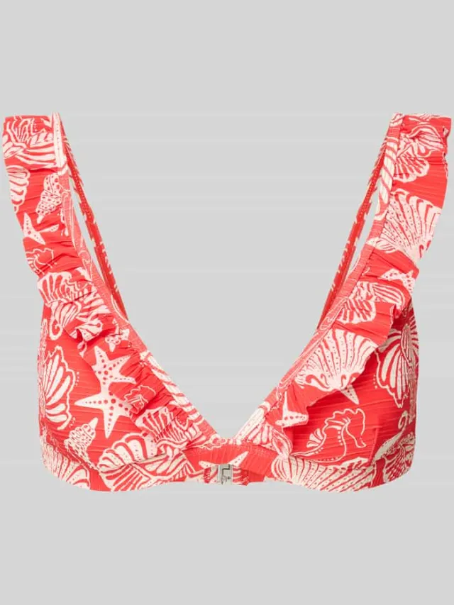 Shiwi Bikinitop met volants Koraal