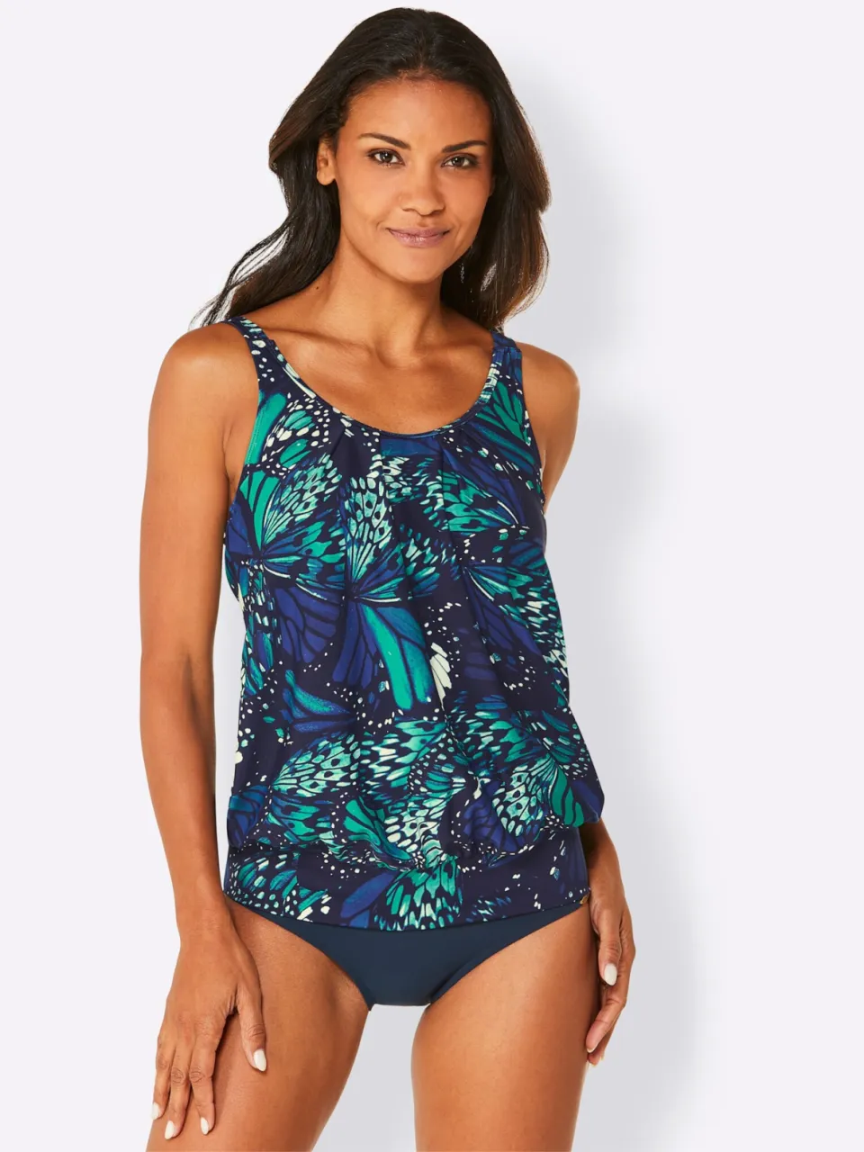 tankini-bovenstuk marine bedrukt marine/koningsblauw bedrukt