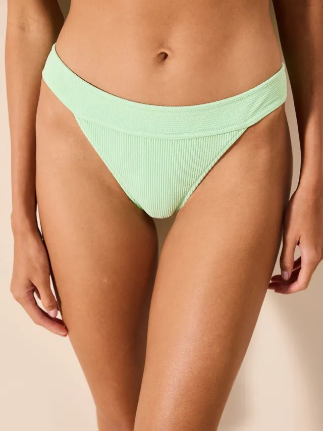 Penti Lage Taille Geribbelde Hipster Bikini Slip Mint