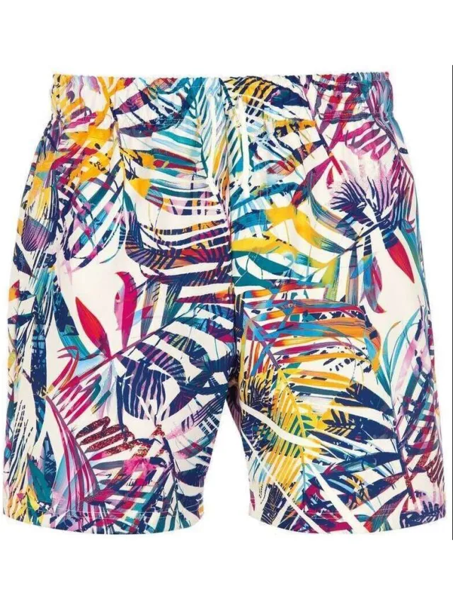TRIGEMA zwembroek veelkleurig palmprint