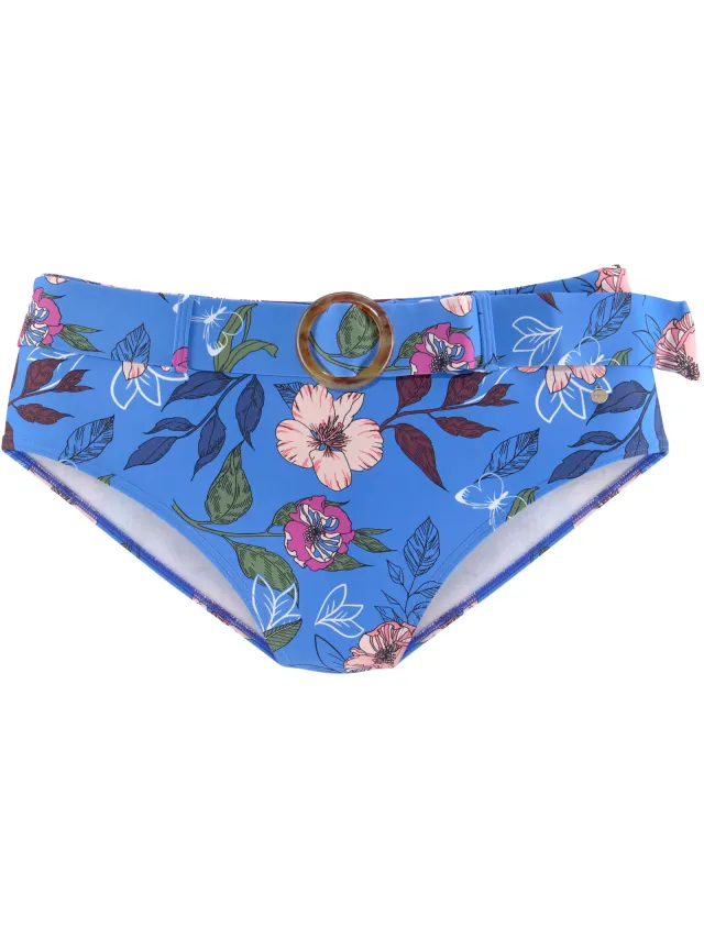 Highwaist bikinibroekje blauw geprint