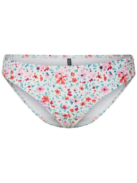 Pieces Dames bikini slip pcbaomi gebloemde print Wit