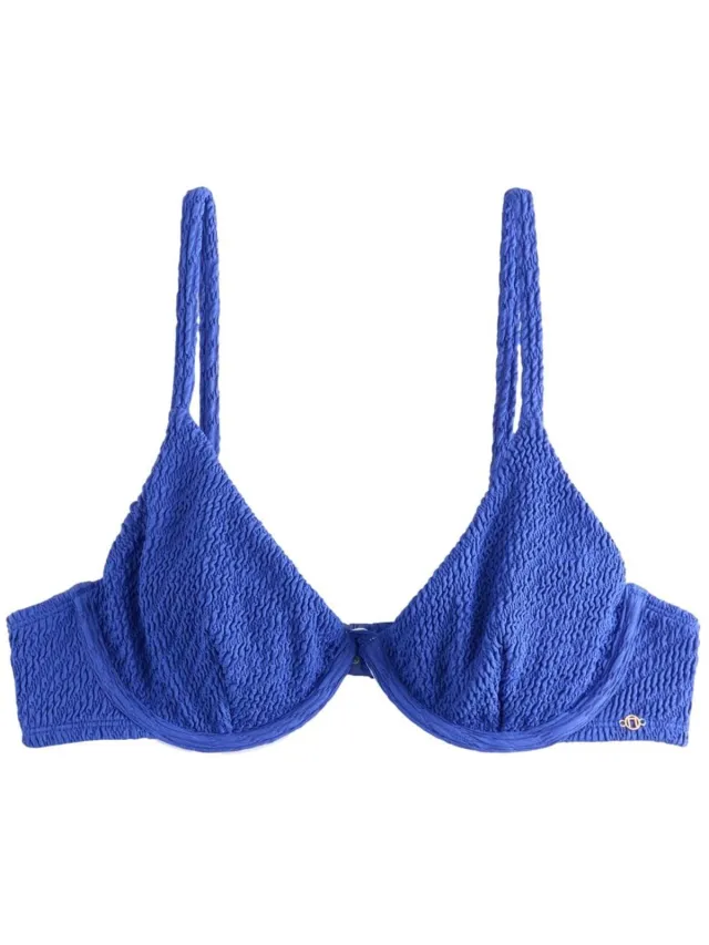 Next Dames - Bikinitop met beugel en zonder vulling - Blauw Cobalt Blue Crinkle