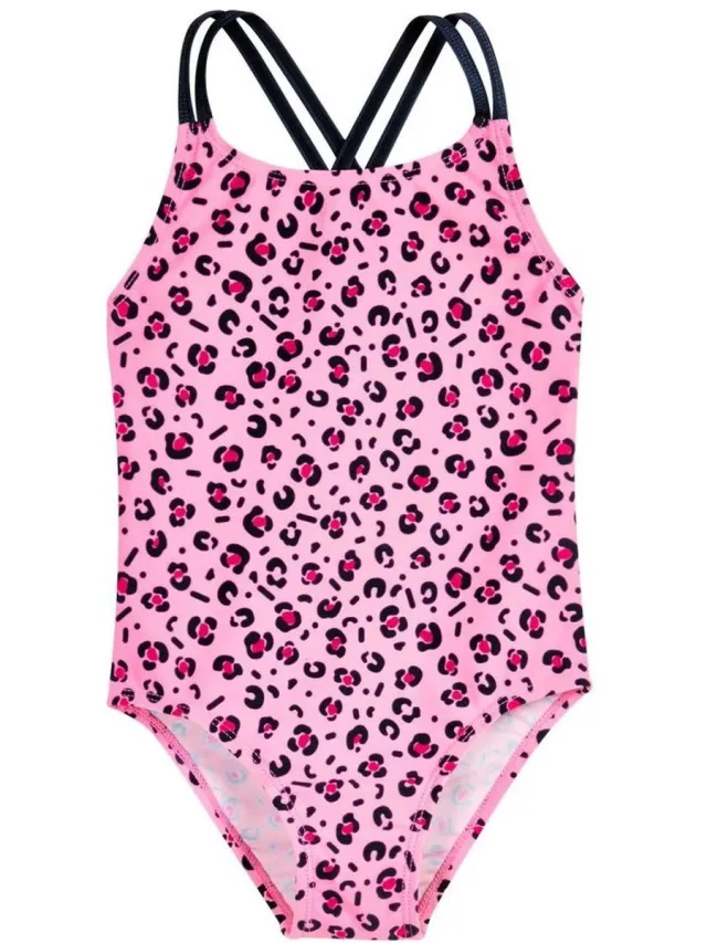 Playshoes Badpak - UV - Werend - Panterprint - Roze