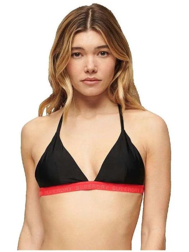 Superdry Triangle Elastic bikinitop zwart