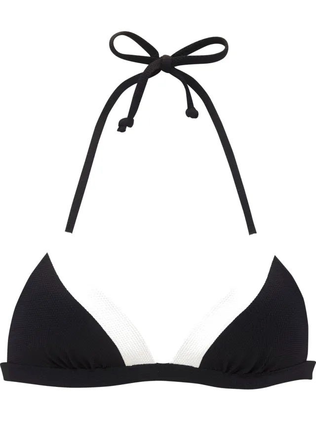 Triangelbikinitop zwart/crème, foto 2