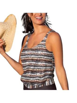 Wiki Puerto Rico Tankini Top Versch.kleure/Patroon,Bruin